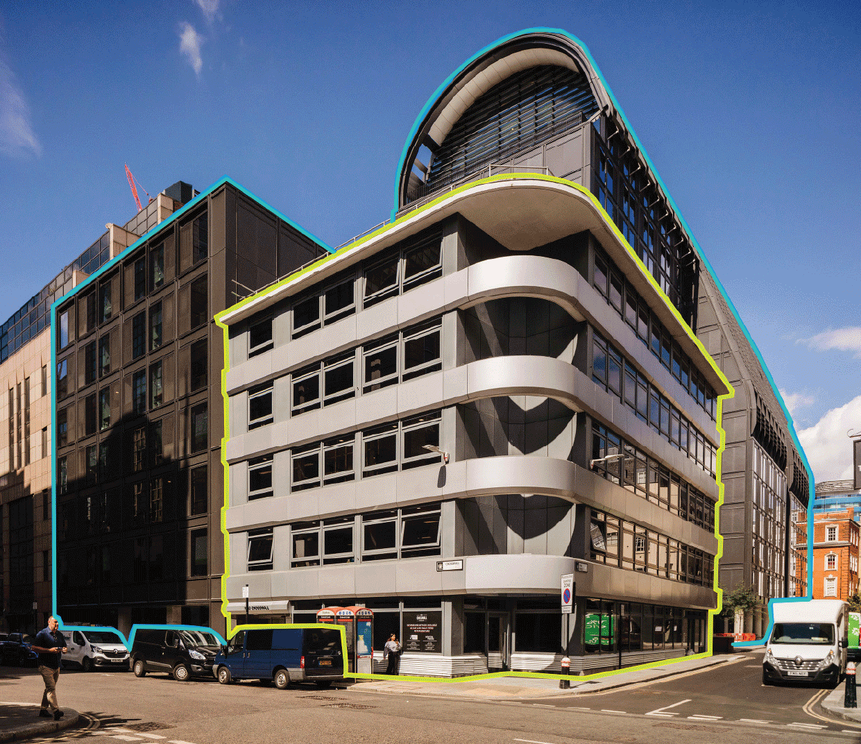 Building outlines of 11 to 13 crosswall